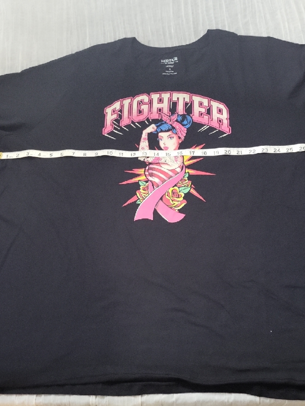 NWT Torrid 5x BCA Fighter Graphic Tee - Black with Pink & Blue Artwork - Picture 10 of 14